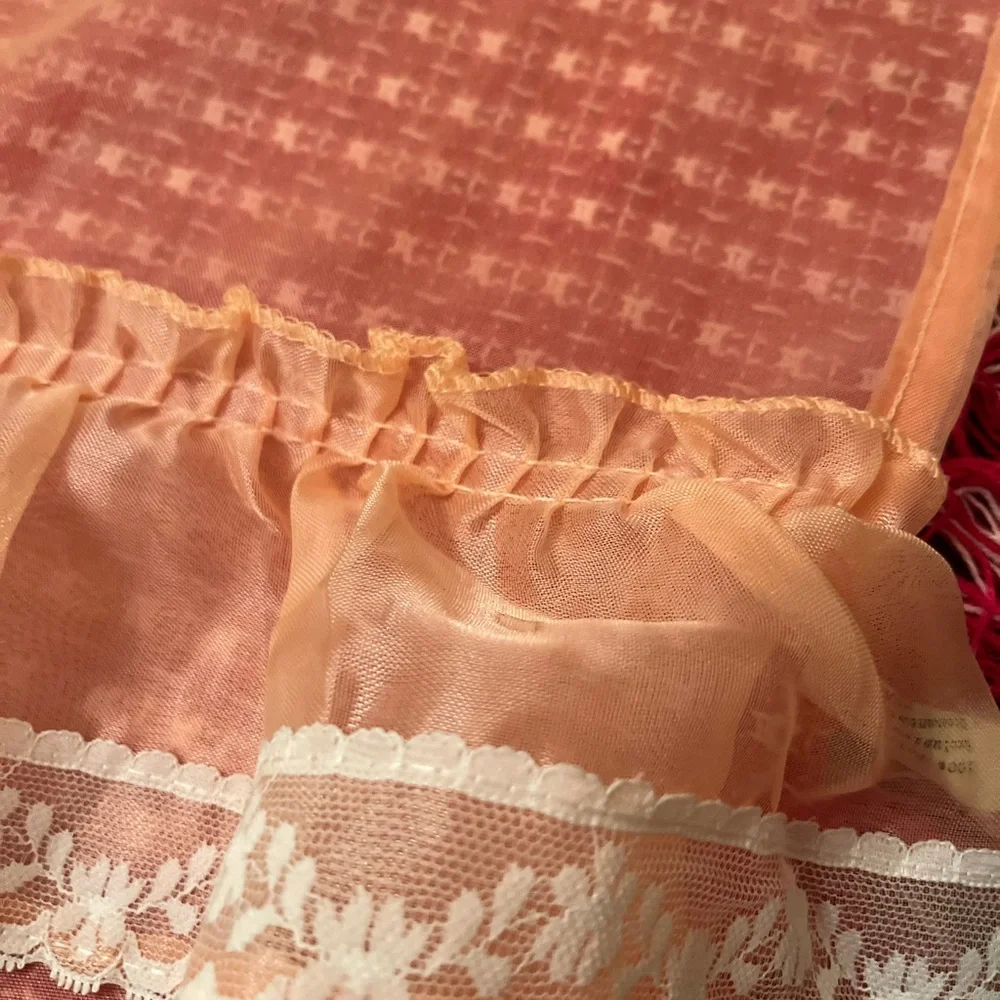 Vintage Sears peachy Voile Shower Curtain/ Firm Price